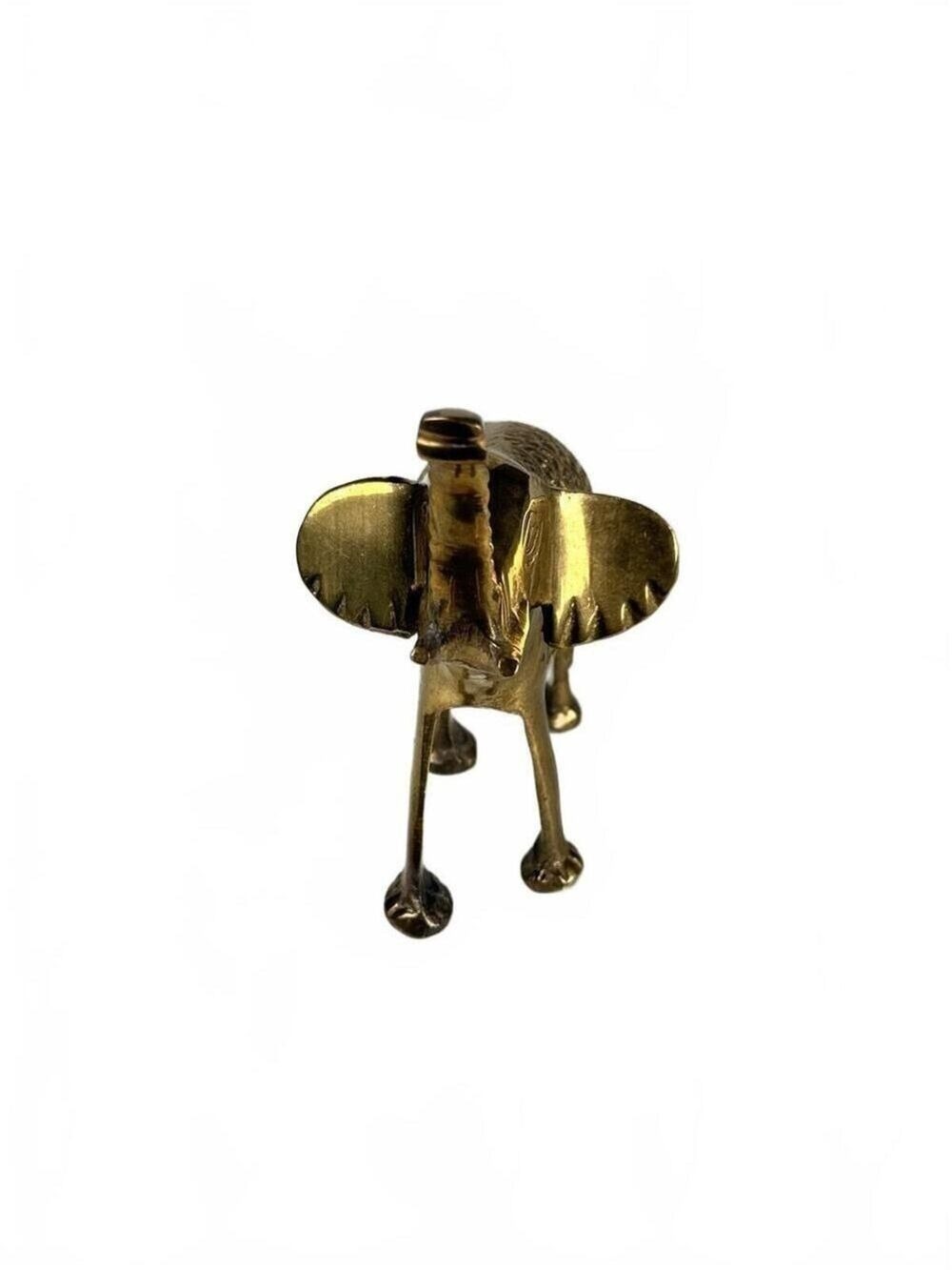 Small 5 inches Vintage Indian Brass Elephant Figurine Engraved Art - Picture 3 of 7